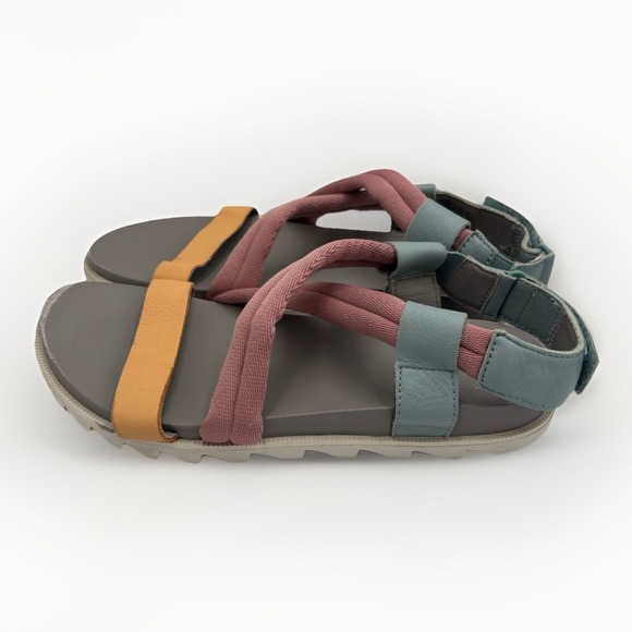 Sorel Roaming Decon Pastel Sandals Women's 7.5 Chrised Blue Chrome Grey - Picture 1 of 11